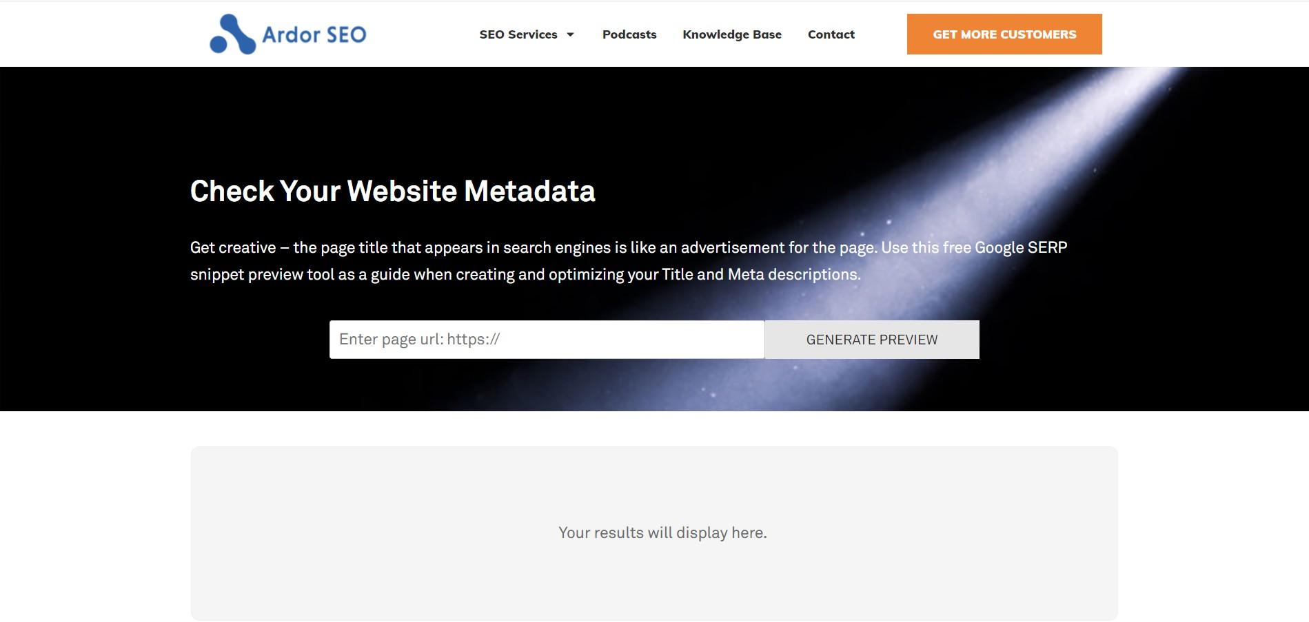 Ardor Metadata Length Checker SEO tool