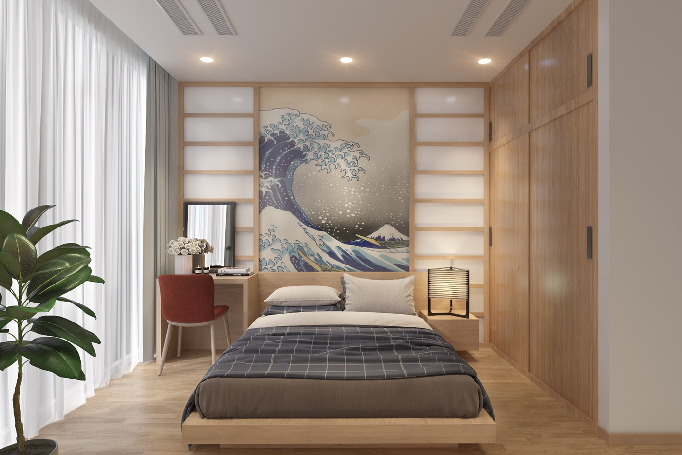 Mẫu thiết kế phòng ngủ Nhật Bản