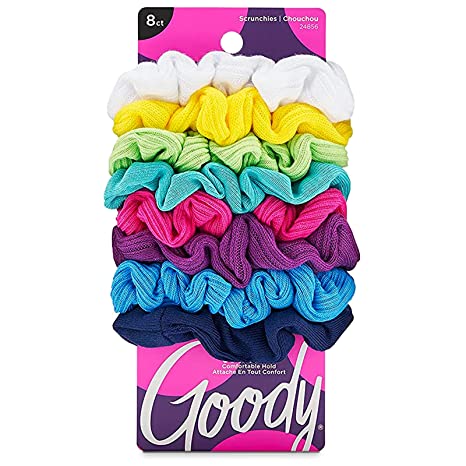 Goody Women's Hair Ouchless Jersey Variety Scrunchies, 8 Count