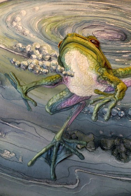 frog art quilt art quilts