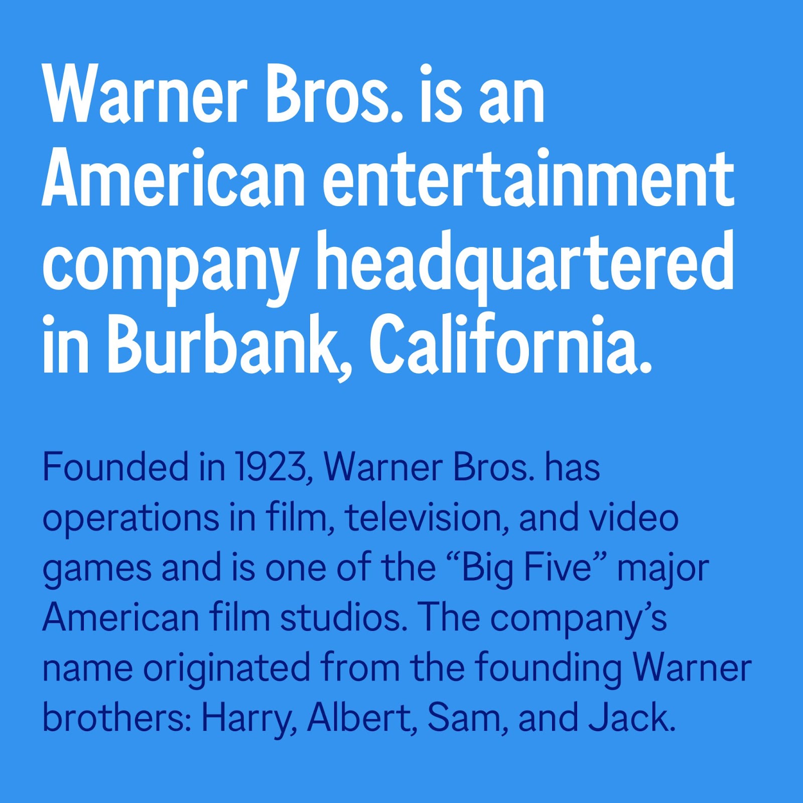 WB Sans: A typeface that tells the story of Warner Bros
