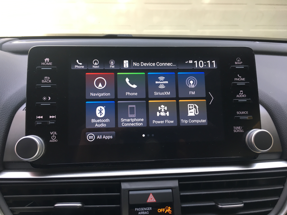 2018 Honda Accord Hybrid infotainment home screen