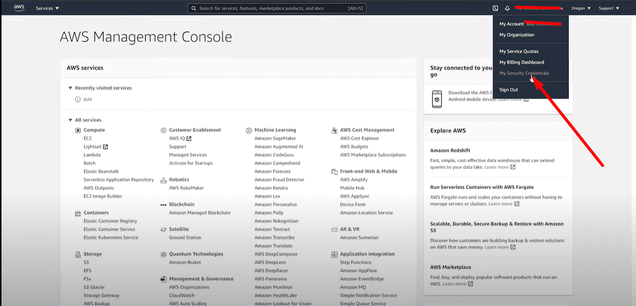 creating api credentials in amazon ses