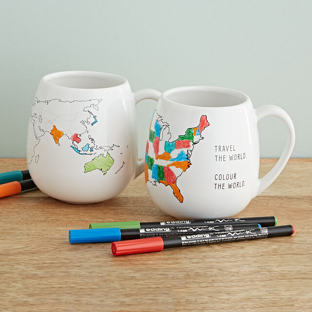 Color Travel Map Mug - Gifts for Travelers