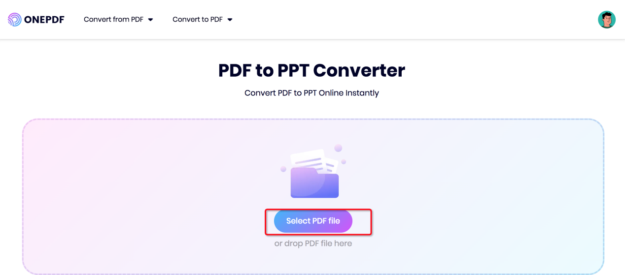 the PDF to PPT converter of ONEPDF