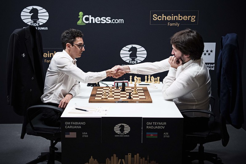 Candidates R1: Fighting chess, Nepo and Caruana score