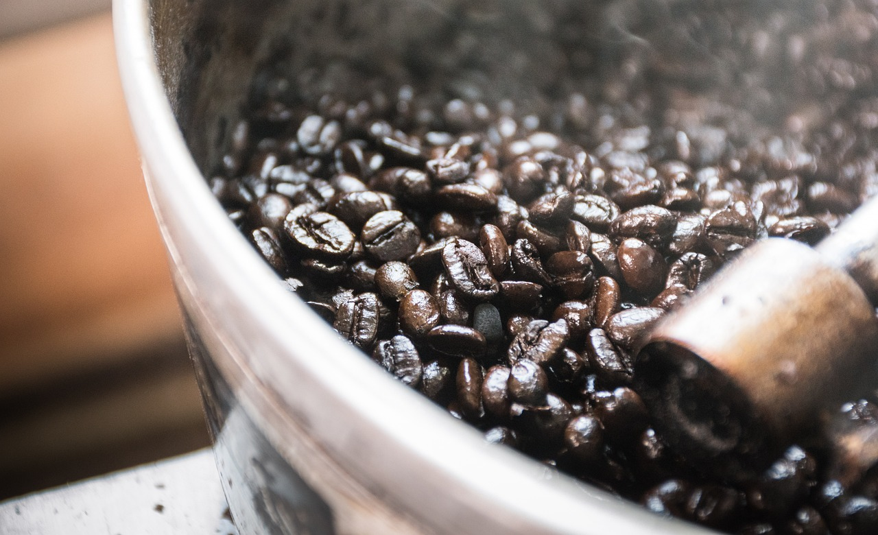 coffee beans in mixer , kodaikanal's coffee