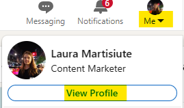 "View Profile" button on LinkedIn 
