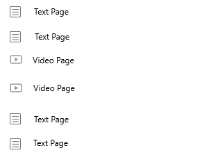 Page Icons for text or Video Page