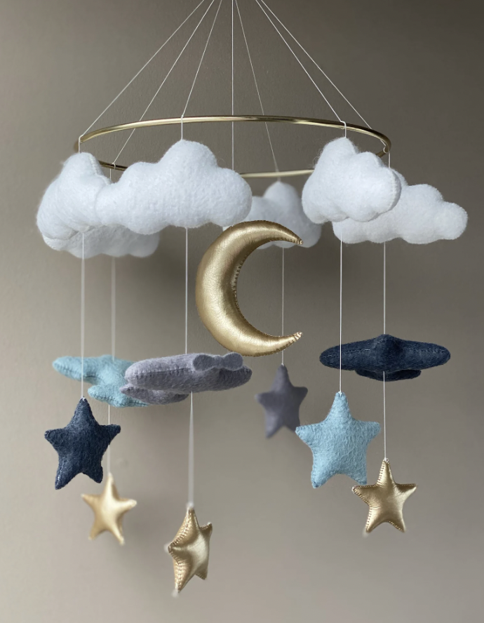 moon and stars cot mobile 