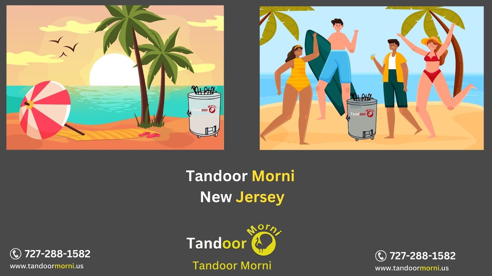 The picture depicts how diners and beachgoers in New Jersey are having a good time with tandoors and eating their breakfast fare.
