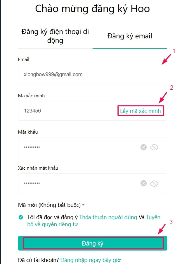 Hướng dẫn đăng ký tài khoản Hoo Exchange.