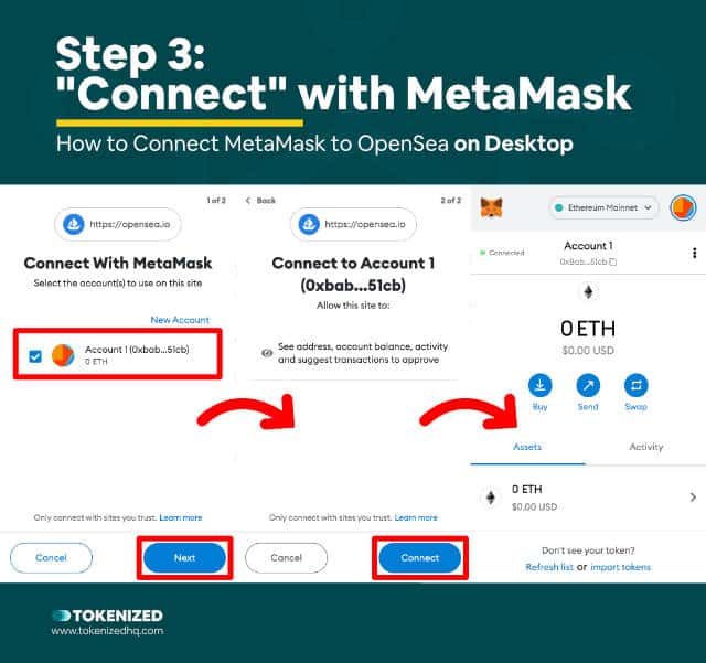 cara connect metamask dan opensea