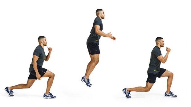  jump lunges for lower body strength and stability 