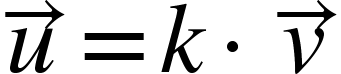 {"mathml":"<math style=\"font-family:stix;font-size:16px;\" xmlns=\"http://www.w3.org/1998/Math/MathML\"><mstyle mathsize=\"16px\"><mover accent=\"true\"><mi>u</mi><mo>→</mo></mover><mo>=</mo><mi>k</mi><mo>·</mo><mover accent=\"true\"><mi>v</mi><mo>→</mo></mover></mstyle></math>","truncated":false}