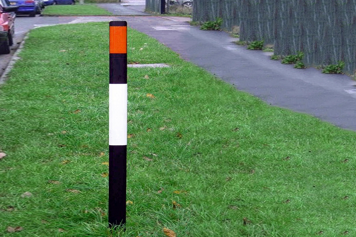 Barriers Direct security and safety bollard, highly visible verge marker posts.
