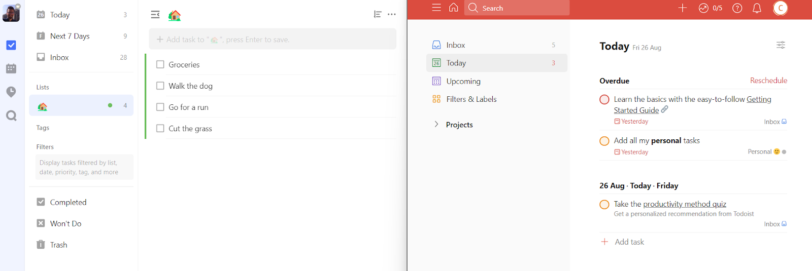 TickTick and Todoist.