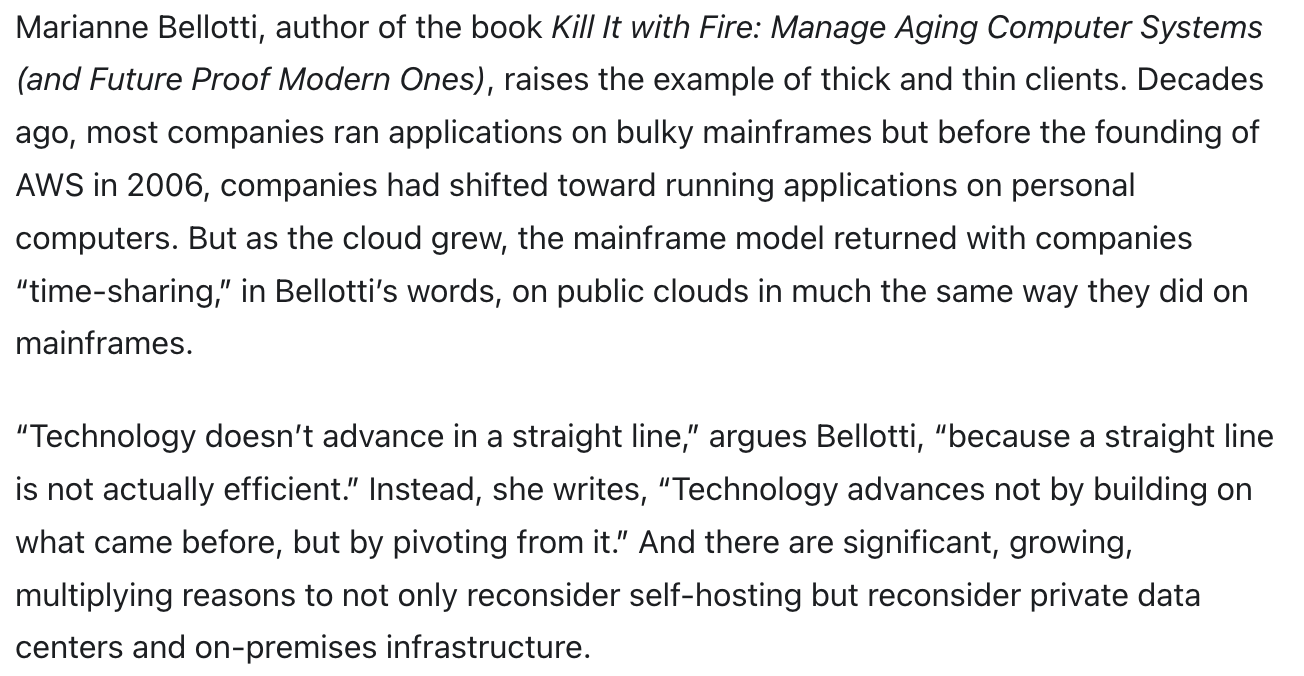 quotes from the book Kill It with Fire: Manage Aging Computer Systems (and Future Proof Modern Ones) by Marianne Bellotti