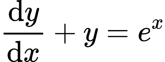 {"font":{"size":10,"family":"Arial","color":"#000000"},"code":"\\begin{align*}\n{\\diff{y}{x}+y}&={e^{x}}\t\n\\end{align*}","id":"4-1-1-1-0","type":"align*","ts":1603616070889,"cs":"sAWoMhQLwWba2jfKNrHe9Q==","size":{"width":88,"height":32}}