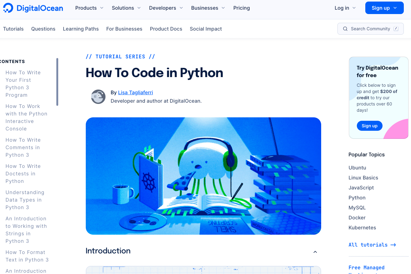 DigitalOcean's How To Code in Python 3