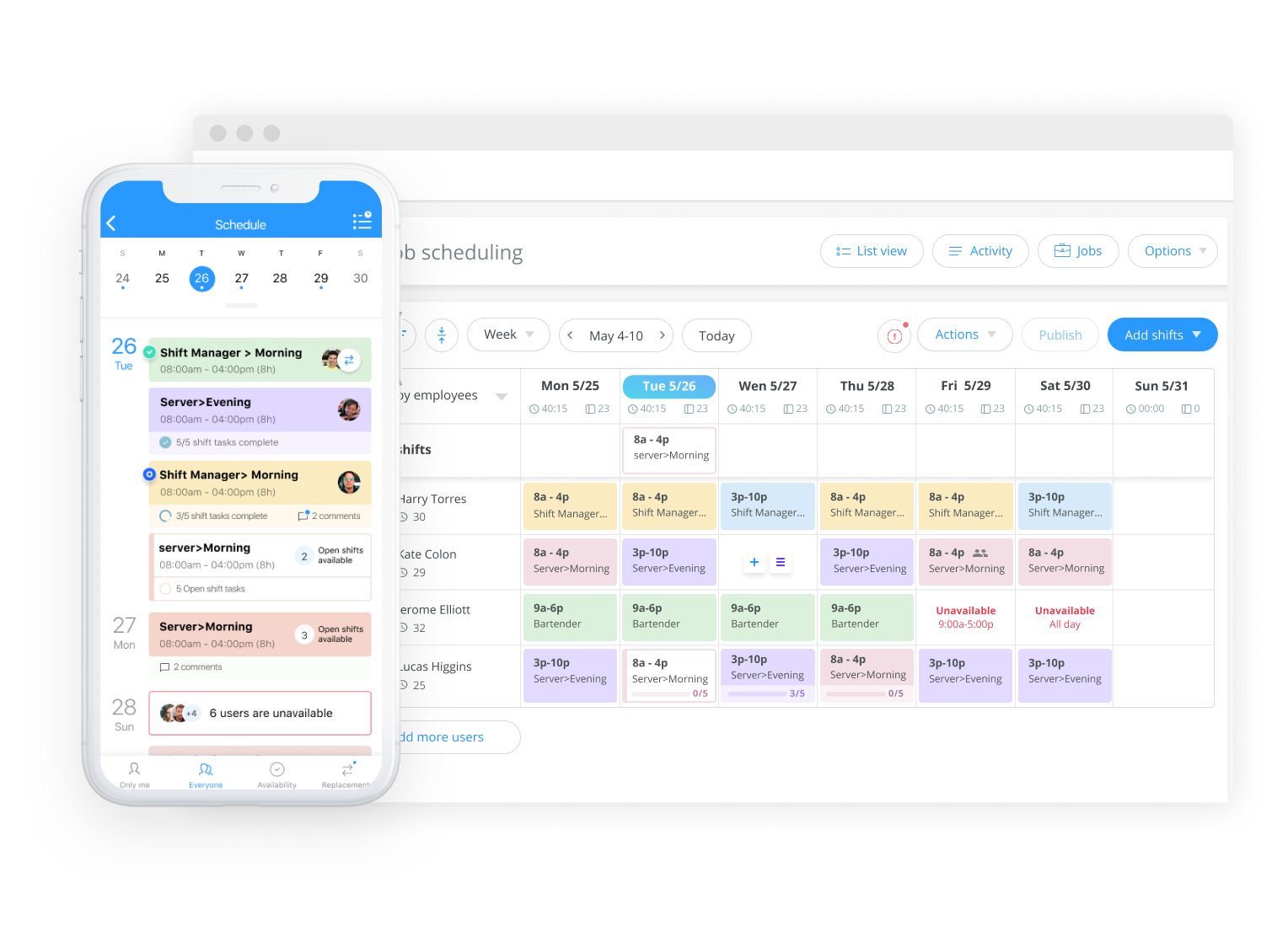 Connecteam scheduling software for business user interface