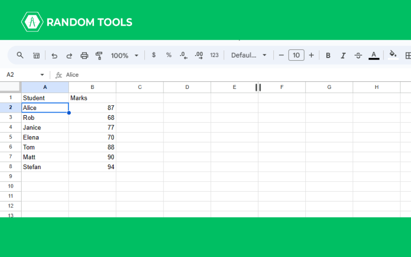 How to Make a Table in Google Sheets