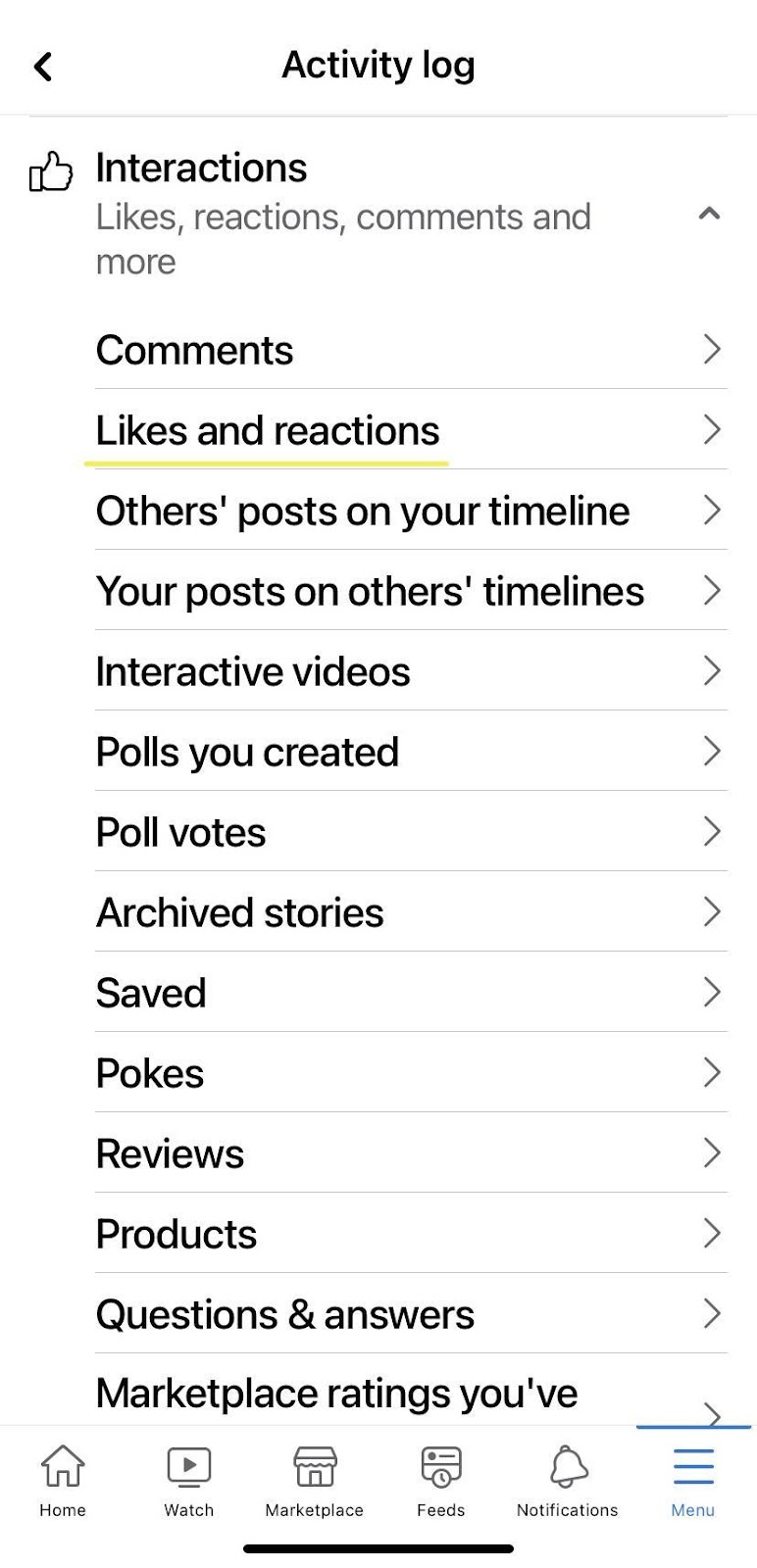 : Click Likes and Reactions.How To Remove Someone's Like On Facebook on iPhone 