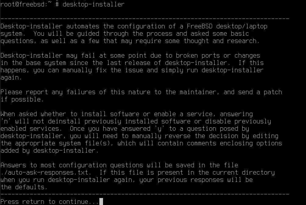 Install KDE on FreeBSD - Desktop Installer [1]. Source: nudesystems.com