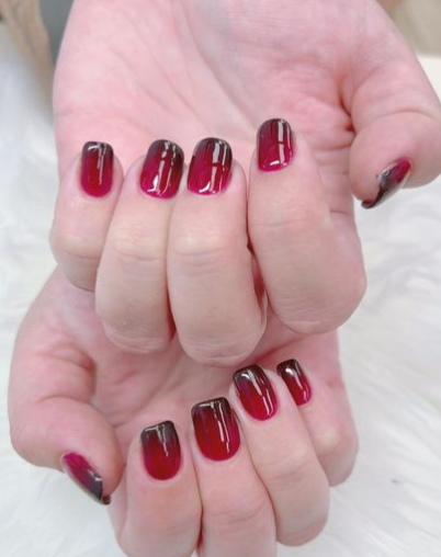 Cherry Love Ombre Nail Designs