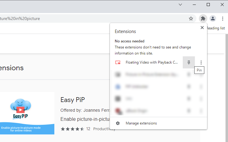 Screenshot of how to find browser extensions