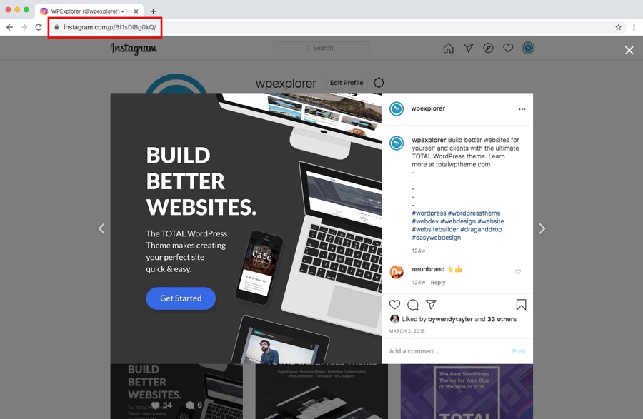 Incorporações WordPress Instagram