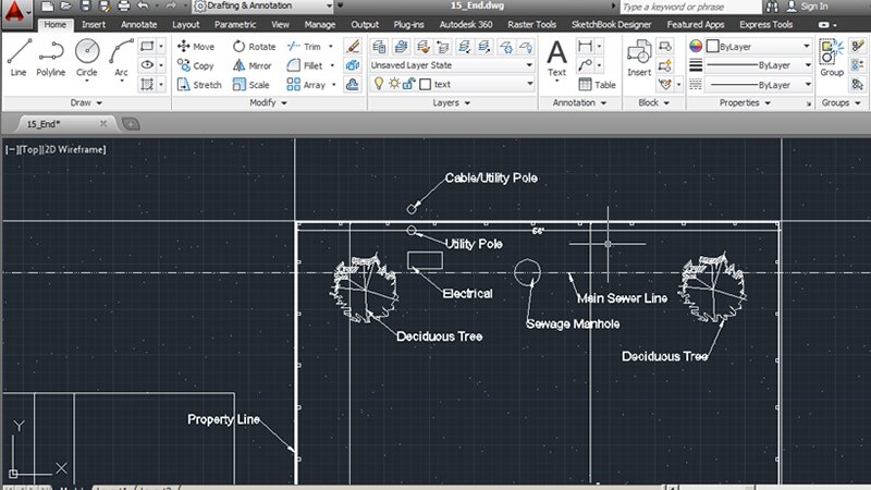 Labeling easement in a site plan