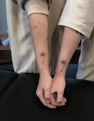 Couple Palm Tree Tattoo