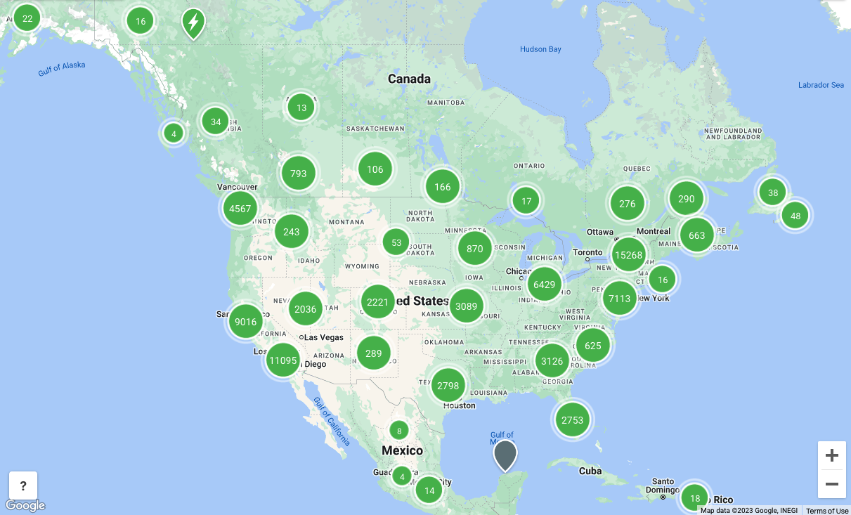 FLO’s charging network tops 75,000 stations across North America. Image used courtesy of FLO 