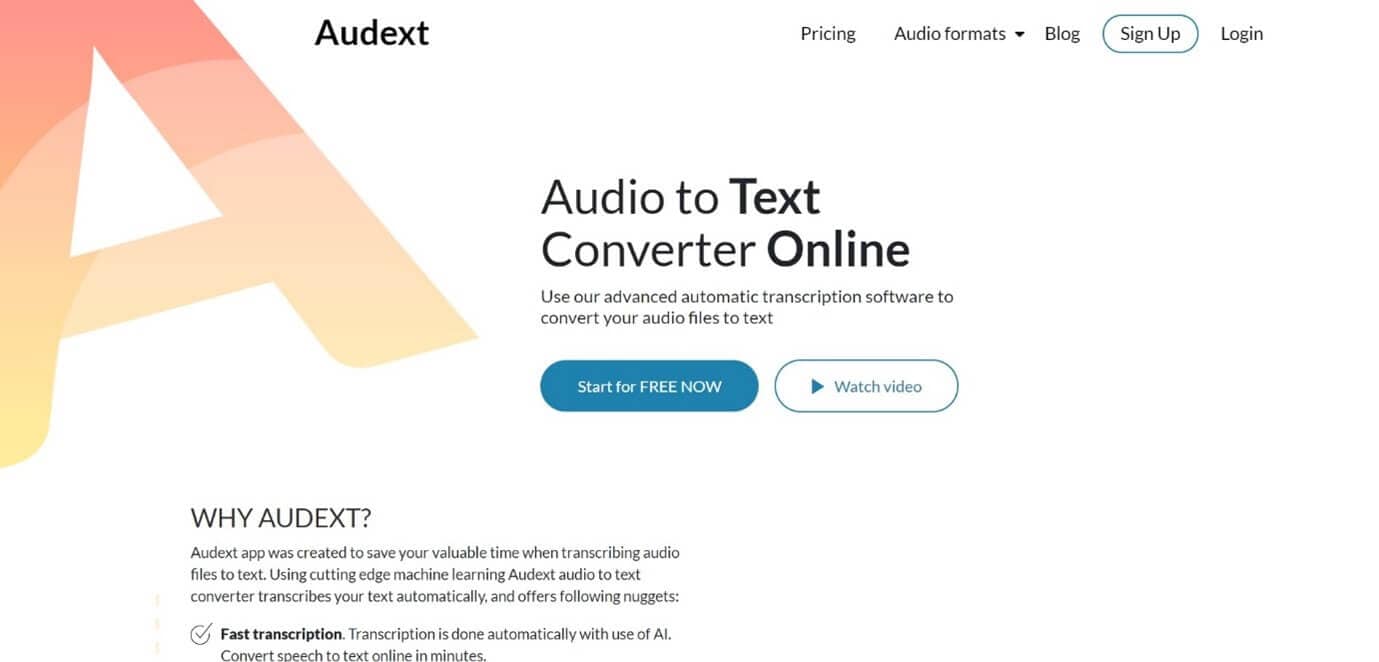 audext audio to text converter