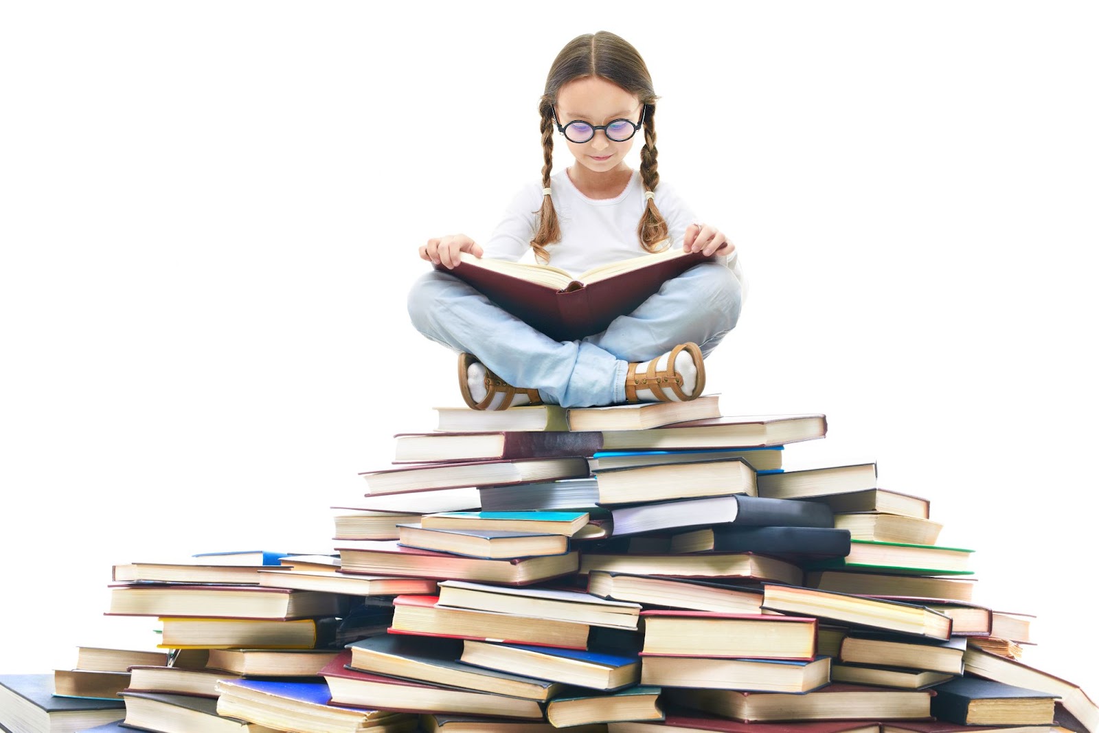 Kid reading a book