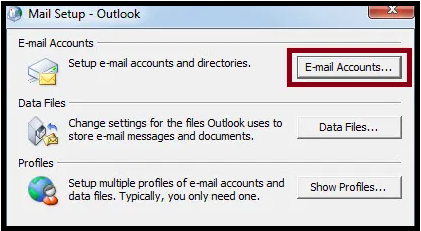 Creating a new Email account outlook