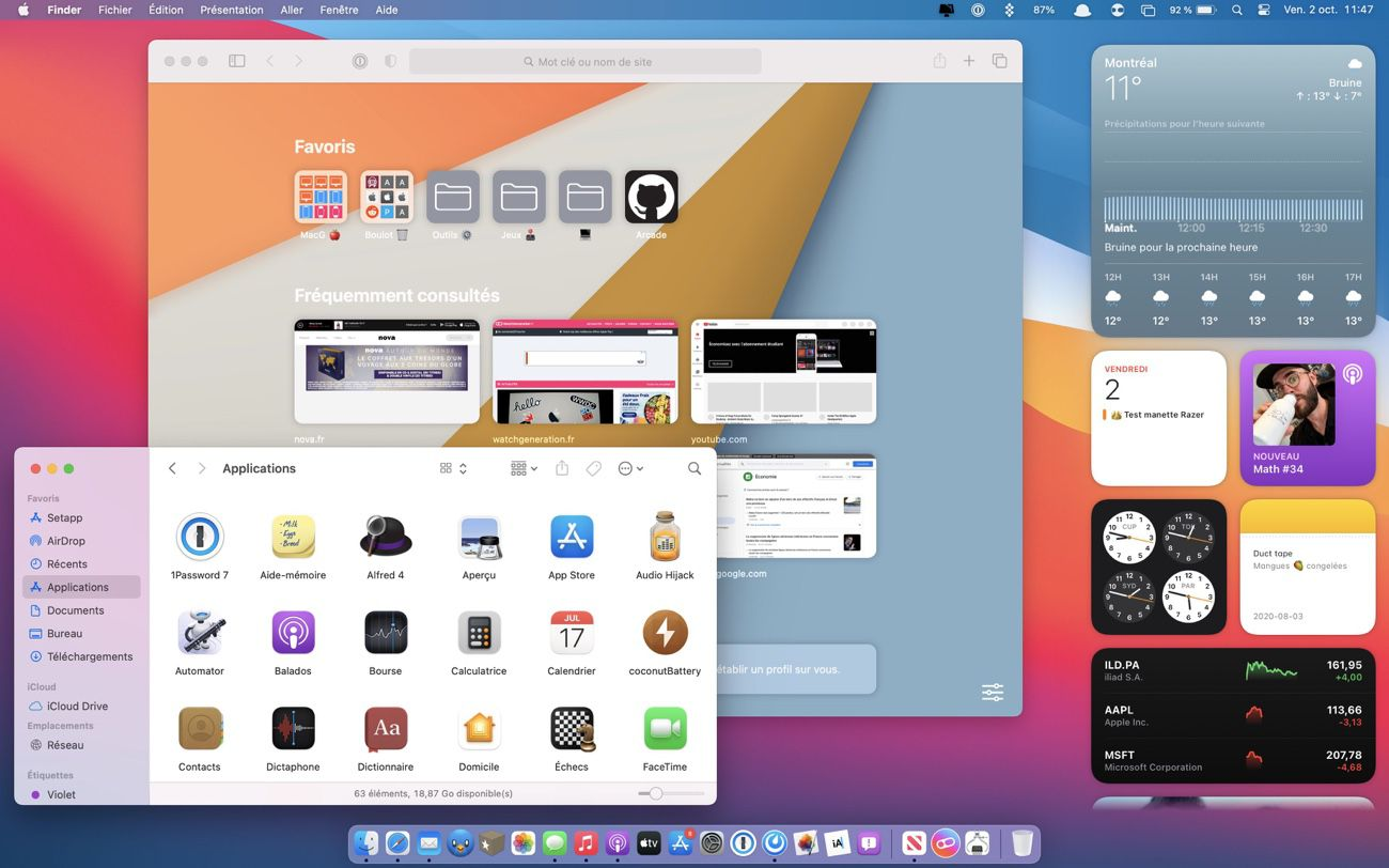 Interface tout en rondeur de MacOS
