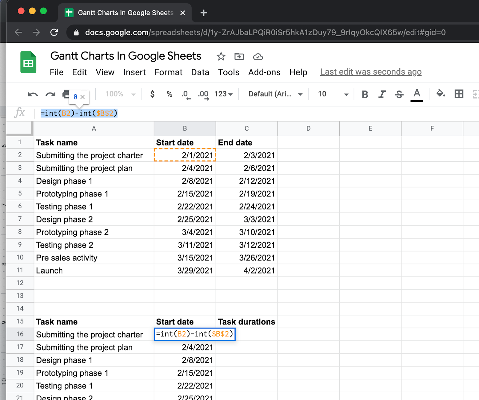 gantt in google sheets