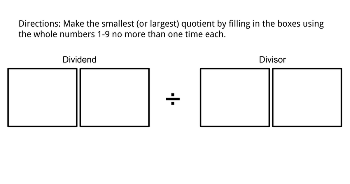 Dividing Two Digit Numbers