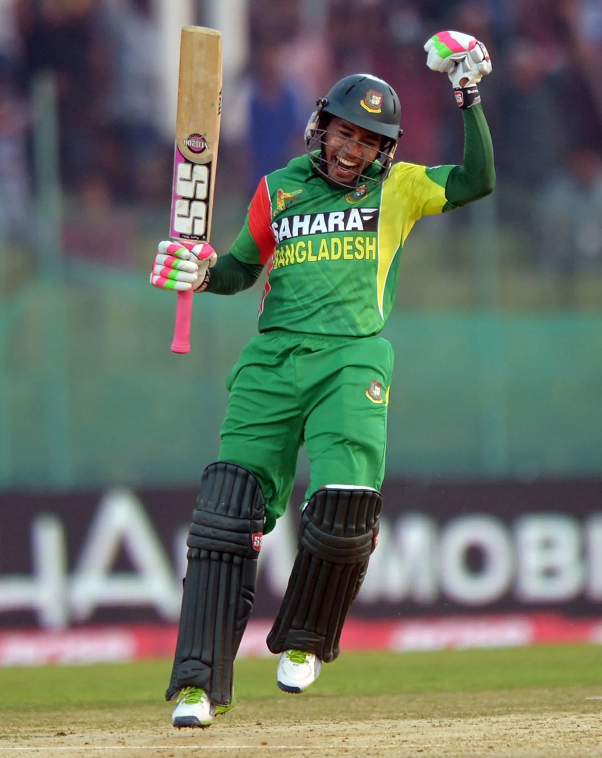 Mushfiq celebrating standout hundred