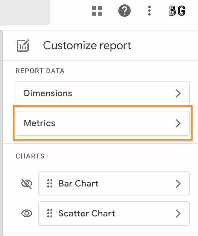 GA4 Customize Report Metrics
