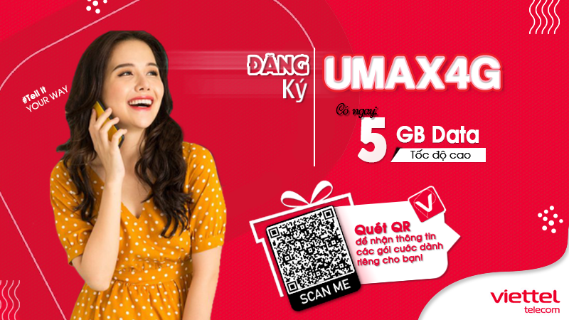 UMAX4G là 1 trong các gói cước 4G Viettel theo tháng Hot nhất hiện nay