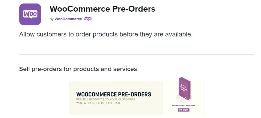 WooCommerce Pre-orders plugin
