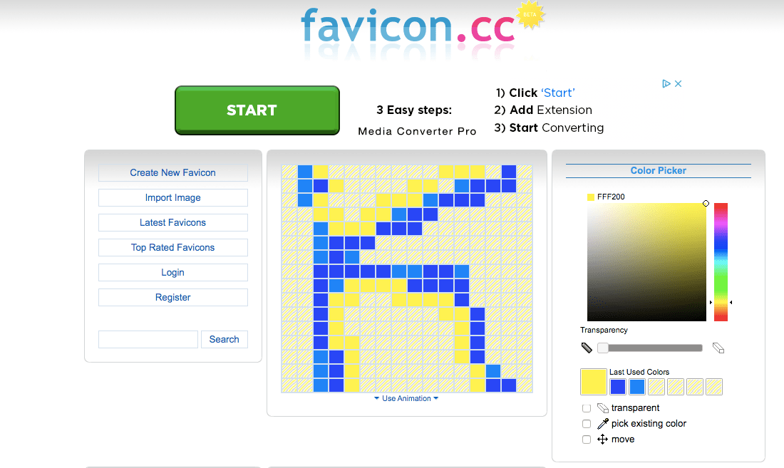 Capture d'écran de Favicon CC