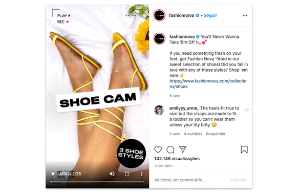 Análise de marketing e comunicação da marca Fashion Nova no Instagram