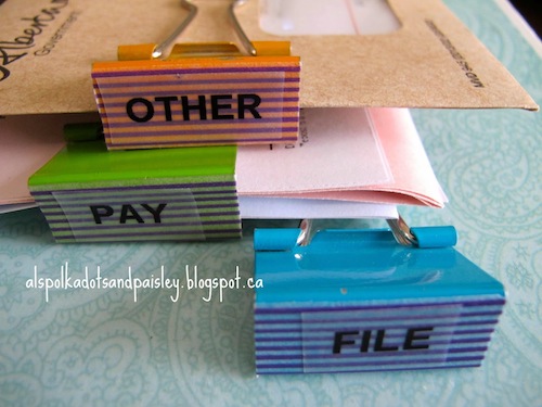 Easy Organization with Binder Clips by Polka Dots and Paisley