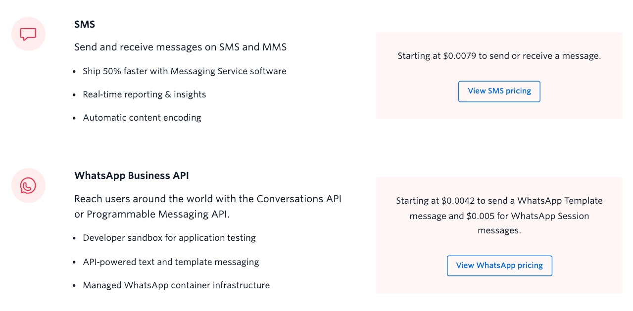 SMS APIs in India | Twilio product prising