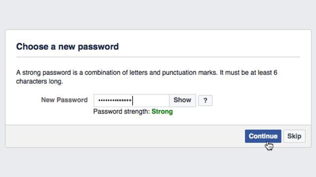 facebook new passwords set