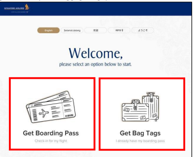 singapore airline check in with self service kiosk